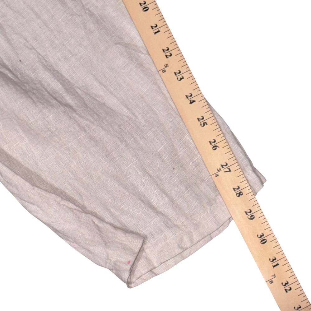 Arte In Italia 100% Linen Drawstring Pants Made in Italy Beige Womens M - Picture 8 of 10
